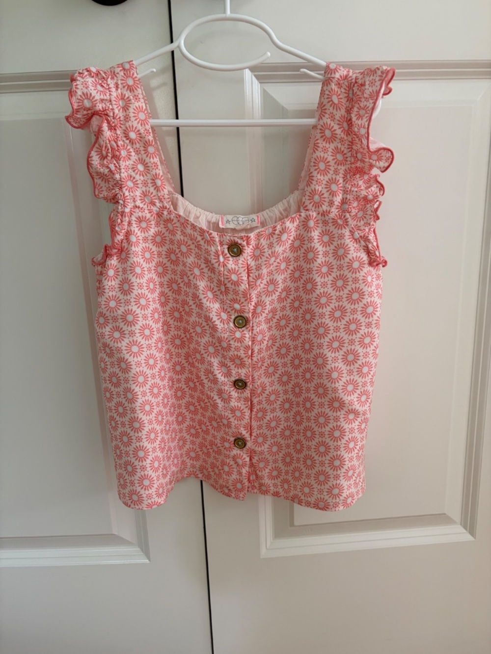 Girls Button Front Ruffle Blouse - Picture 3 of 3